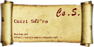 Csizi Sára névjegykártya